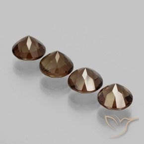 Smoky Quartz Gemstones in 8 mm (calibrated) Size for Sale, Smoky Quartz Stones in Medium Brown Color