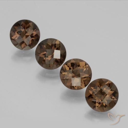 6.92ctw Natural Hickory Brown Smoky Quartz, Round, VVS-VS