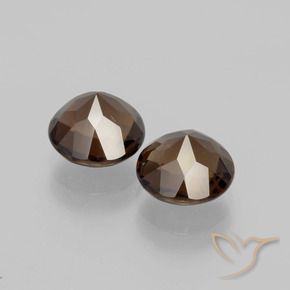 Smoky Quartz Gemstones in 8 mm (calibrated) Size for Sale, Smoky Quartz Stones in Hickory Brown Color