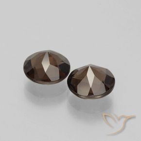 Smoky Quartz Gemstones in 8 mm (calibrated) Size for Sale, Smoky Quartz Stones in Hickory Brown Color