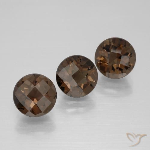 5.46ctw Natural Medium Brown Smoky Quartz, Round, VVS-VS
