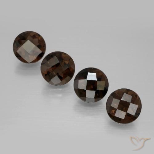 6.66ctw Natural Deep Chocolate Brown Smoky Quartz, Round, VS