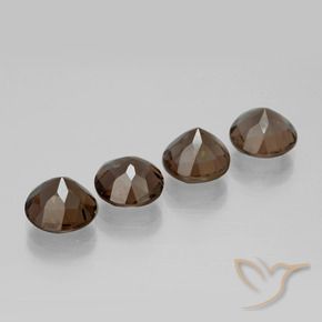 Smoky Quartz Gemstones in 8 mm (calibrated) Size for Sale, Smoky Quartz Stones in Hickory Brown Color