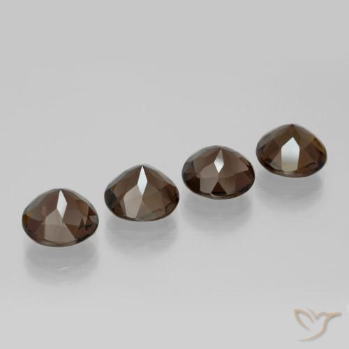 Smoky Quartz Gemstones in 8 mm (calibrated) Size for Sale, Smoky Quartz Stones in Hickory Brown Color