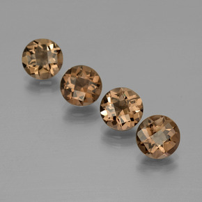 6.25 ctw Brown Smoky Quartz Gemstones, Smoky Quartz Gems in Round Checkerboard Shape for Sale.