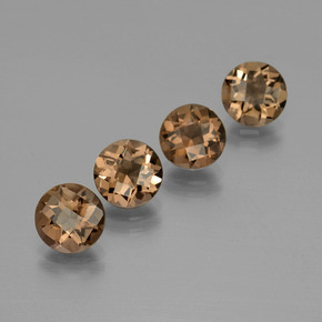 6.25 ctw Brown Smoky Quartz Stones, Natural Smoky Quartz in Round Checkerboard Shape for Sale