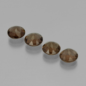 Smoky Quartz Gemstones in 8 mm (calibrated) Size for Sale, Smoky Quartz Stones in Umber Brown Color