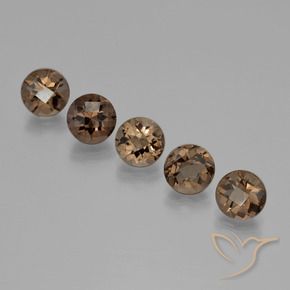 9.34 ctw Brown Smoky Quartz Stones, Natural Smoky Quartz in Round Checkerboard Shape for Sale