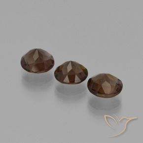 Smoky Quartz Gemstones in 8 mm (calibrated) Size for Sale, Smoky Quartz Stones in Dark Brown Color