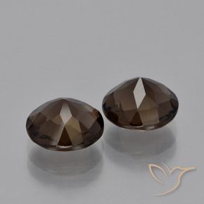 Smoky Quartz Gemstones in 8 mm (calibrated) Size for Sale, Smoky Quartz Stones in Hickory Brown Color