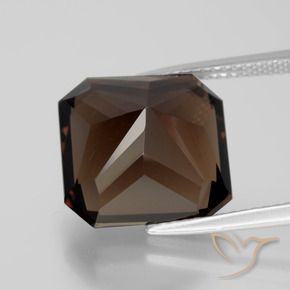 Smoky Quartz Gemstone in 13 x 13 mm (calibrated) Size for Sale, Smoky Quartz Stone in Deep Cinnamon Brown Color