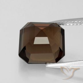 Smoky Quartz Gemstone in 10.5 x 10.4 mm Size for Sale, Smoky Quartz Stone in Medium Brown Color