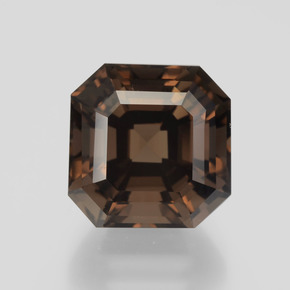 Brun rougeâtre Quartz Fumé gemme - 7.2ct Taille Asscher (ID: 400997)