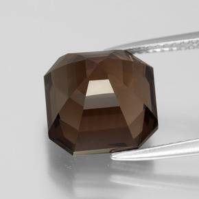 Smoky Quartz Gemstone in 11.2 x 11.1 mm Size for Sale, Smoky Quartz Stone in Reddish Brown Color