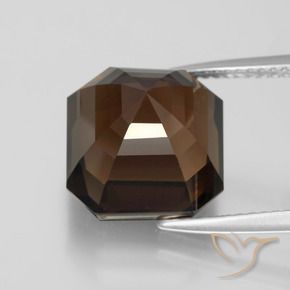 Smoky Quartz Gemstone in 11.8 x 11.4 mm Size for Sale, Smoky Quartz Stone in Hickory Brown Color