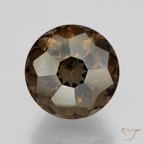 6.76ct Natural Umber Brown Smoky Quartz, Round, VVS-VS