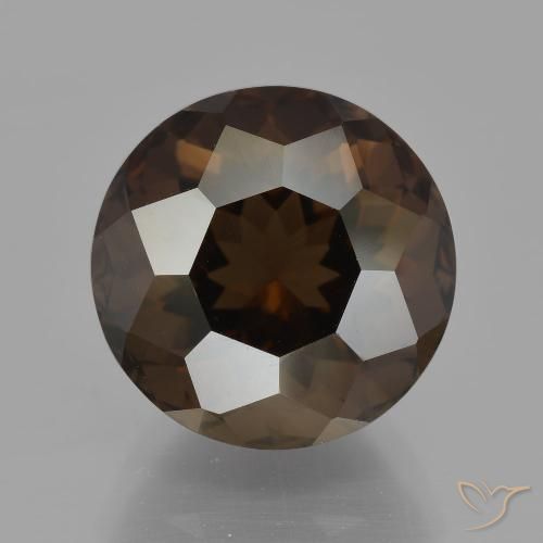 7.27ct Natural Umber Brown Smoky Quartz, Round, VVS-VS