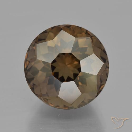 8.78 ct Brown Smoky Quartz Gemstone, Smoky Quartz Gem in Round Petal Cut Shape for Sale.