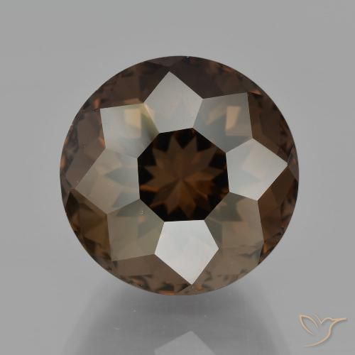 Marrón nogal Cuarzo Ahumado Gema - 8.7ct Corte de pétalo circular (ID: 401212)