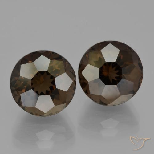 12.50ctw Natural Dark Brown Smoky Quartz, Round, VVS