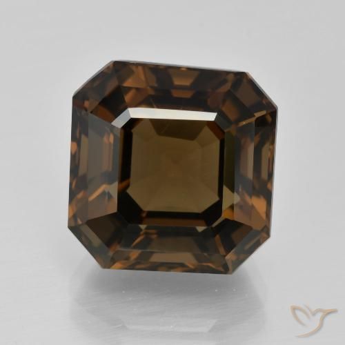 9.84ct Natural Medium Brown Smoky Quartz, Emerald Cut, VVS
