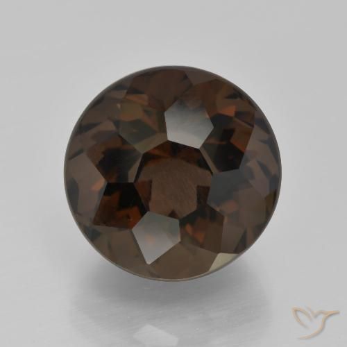 9.24ct Natural Dark Brown Smoky Quartz, Round, VVS