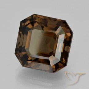 12.10 ct Brown Smoky Quartz Stone, Natural Smoky Quartz in Asscher Cut Shape for Sale