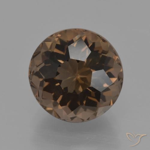 3.27ct Natural Hickory Brown Smoky Quartz, Round, VVS-VS