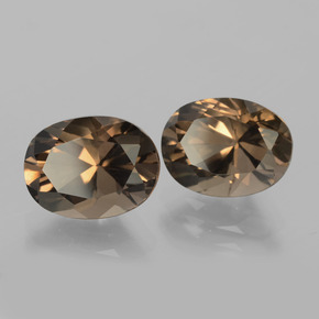 6.46 ct Brown Smoky Quartz Stone, Natural Smoky Quartz in Oval Facet Shape for Sale