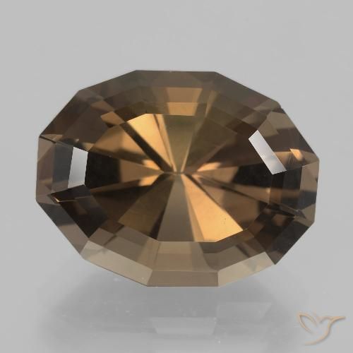 Gingerbread Brown Smoky Quartz Gem - 11.7ct Oval Mixed Cut (ID: 404303)