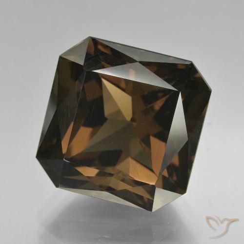 Medium Brown Rauchquarz Edelstein - 12.2ct Oktagon Scheren Schliff (ID: 407958)