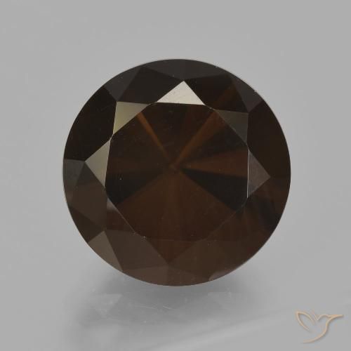 5.97ct Natural Dark Brown Smoky Quartz, Round, VVS