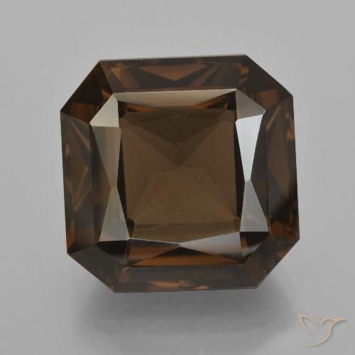 12.70ct Natural Reddish Brown Smoky Quartz, Emerald Cut, VVS