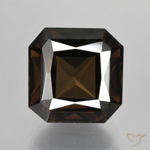 10.9 x 10.9mm Octagon / Scissor Cut Brown Smoky Quartz from Brazil, Weight of 6.35ct, Natural untreated gemstone in VVS Clarity, 1pc Smoky Quartz - the Color is Dark Blue, Mohs Hardness of 7 suitable for daily wear jewelry, Photo A