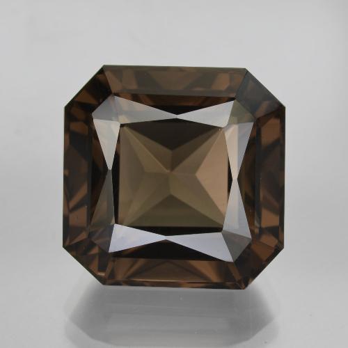 15.84ct Octagon / Scissor Cut Brown Smoky Quartz from Brazil, Dimension 14.8 x 14.7mm, Natural untreated Gemstone, VVS Clarity, 1 piece Smoky Quartz in Dark Brown Color, Mohs Hardness of 7 suitable for daily wear jewelry, Photo A