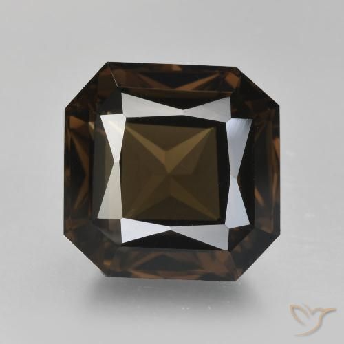 Umber Brown Smoky Quartz Gem - 8.5ct Octagon / Scissor Cut (ID: 408076)