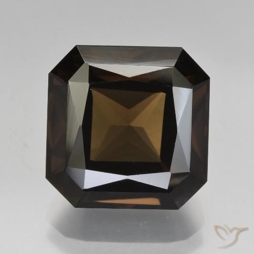8.66ct Natural Dark Brown Smoky Quartz, Emerald Cut, VVS