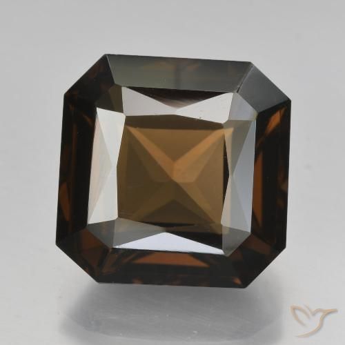 9.11ct Natural Umber Brown Smoky Quartz, Emerald Cut, VVS
