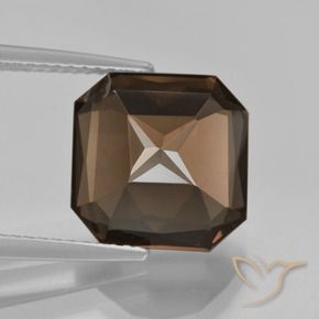 Smoky Quartz Gemstone in 11 x 11 mm (calibrated) Size for Sale, Smoky Quartz Stone in Umber Brown Color