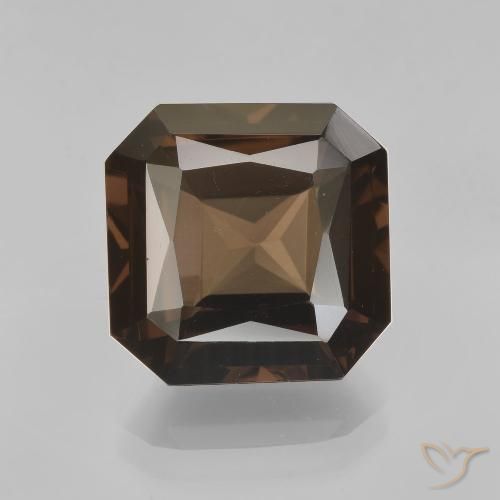 6.55ct Natural Umber Brown Smoky Quartz, Emerald Cut, VVS