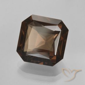 6.55 ct Brown Smoky Quartz Stone, Natural Smoky Quartz in Octagon / Scissor Cut Shape for Sale