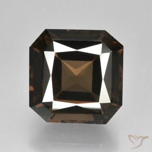 7.61ct Natural Dark Brown Smoky Quartz, Emerald Cut, VVS-VS