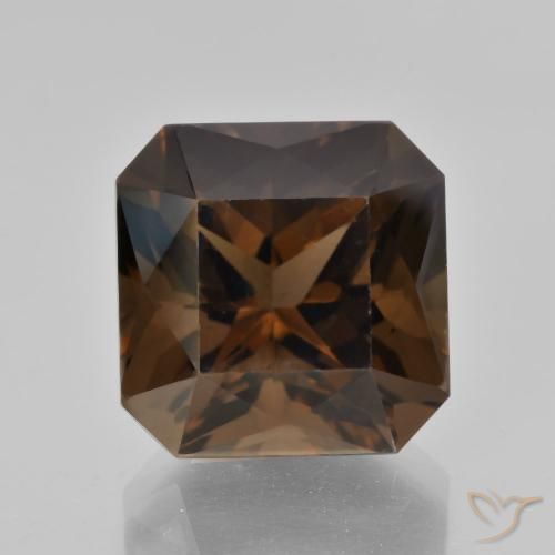 10.01ct Natural Hickory Brown Smoky Quartz, Emerald Cut, VVS