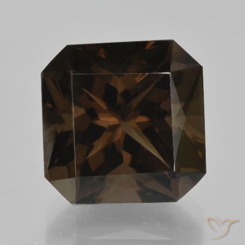 10.15ct Natural Umber Brown Smoky Quartz, Emerald Cut, VVS-VS