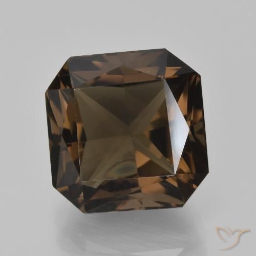10.23ct Natural Chocolate Brown Smoky Quartz, Emerald Cut, VVS-VS