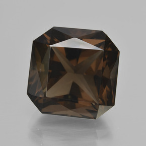 Umber Brown Rauchquarz Edelstein - 10.7ct Oktagon Scheren Schliff (ID: 408176)