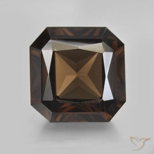 11.09ct Natural Brown Smoky Quartz, Emerald Cut, VVS