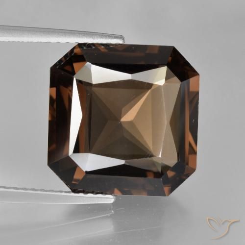 10.90 ct Brown Smoky Quartz Gemstone, Smoky Quartz Gem in Octagon / Scissor Cut Shape for Sale.