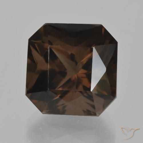11.09ct Natural Reddish Brown Smoky Quartz, Emerald Cut, VVS