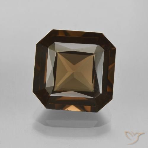 6.62ct Natural Dark Brown Smoky Quartz, Emerald Cut, VVS-VS